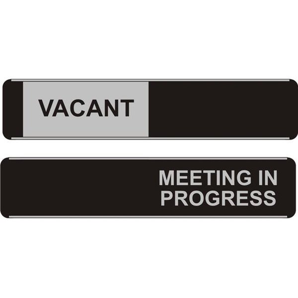 Stewart Superior Stewart Superior OF139-255X52 10 x 2 in. Messaging Vacant & Meeting in Progress Sliding Aluminum Sign OF139-255X52
